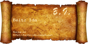 Beitz Ida névjegykártya